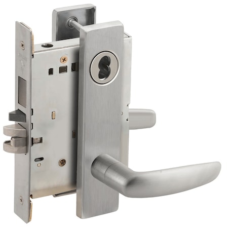 Schlage Storeroom Mortise Lock with Deadbolt, 07L Design, SFIC Prep, Less Core, Satin Chrome L9480B 07L 626